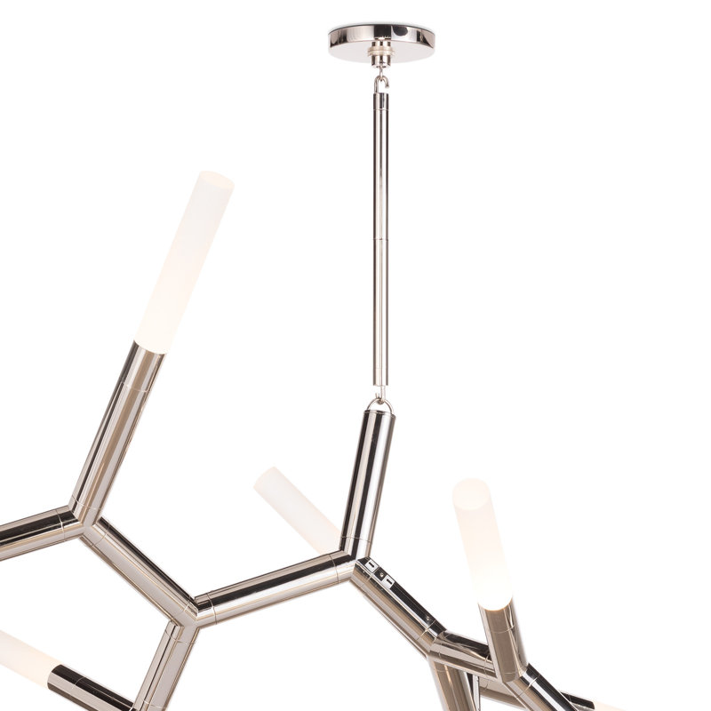 Traveler Chandelier, Polished Nickel, 44.5"W x 43.5"H
