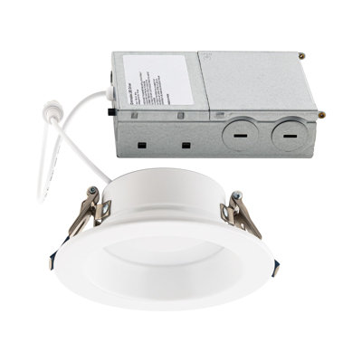 Éclairage encastré rond 5 po à DEL de 1 500 lumens et boîtier pour remise à neuf ou nouvelle construction Builder Essential 3-Power modes 8W-10W-12W, 5-CCT 2700-3000-3500-4000-5000K en blanc (paquet de 6)