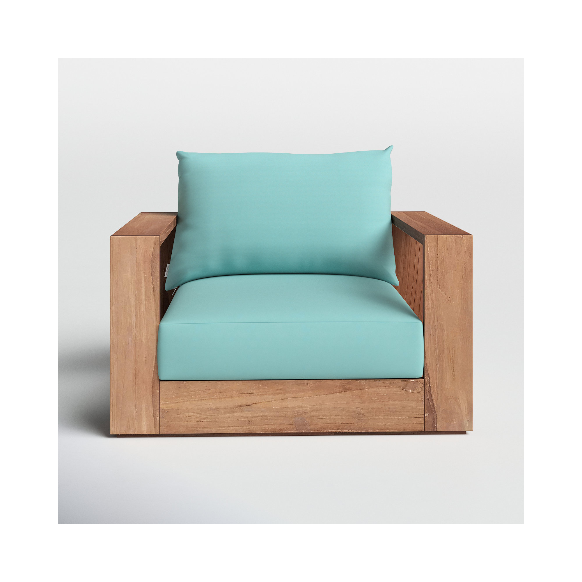 Gazel Teak Outdoor Lounge Chair, Sea Blue