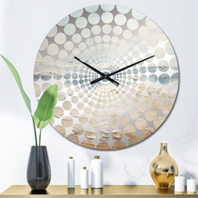 Modern Coastal Beige And Grey River - Coastal Ocean Wall Clock