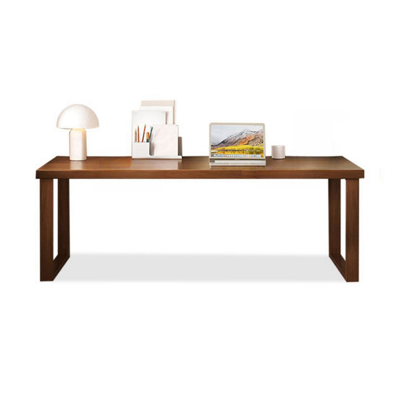 Bureau moderne et simple en bois massif, H 29,53 po x l 62,99 po x P 23,62 po, Brun noyer
