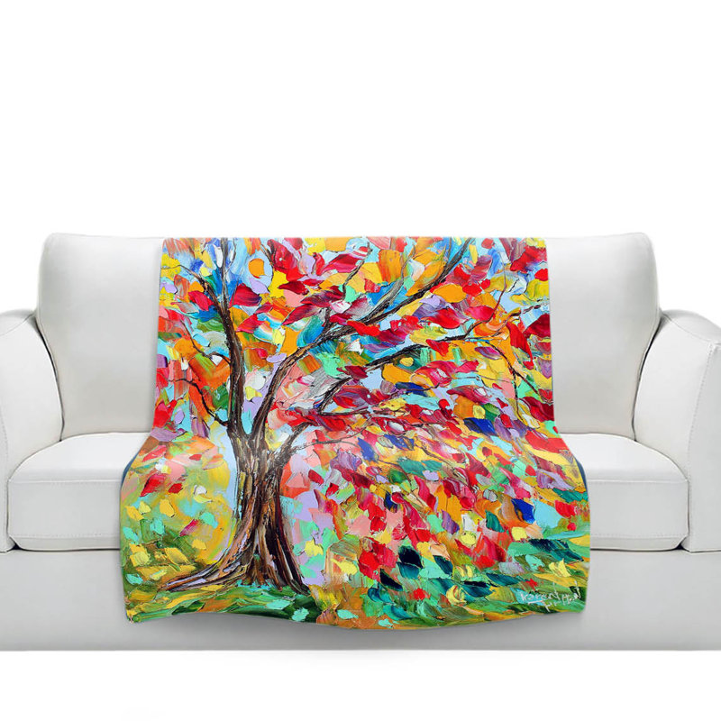 Couverture poésie d'un arbre, l 68 po x L 80 po