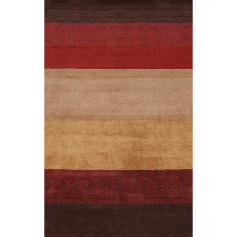 All-Over Striped Gabbeh Modern Area Rug 7x10