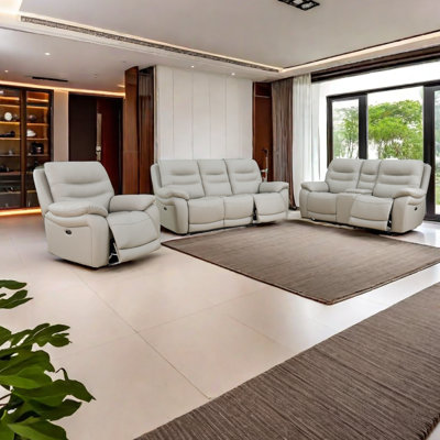 Gappu 3 - Piece Genuine Leather Power Reclining Living Room Set by Latitude Run