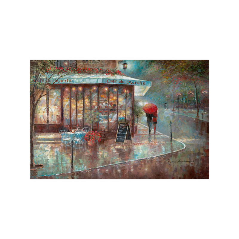 Café Du Marche - Wrapped Canvas Painting, 66.04 cm H x 45.72 cm W x 3.175 cm D