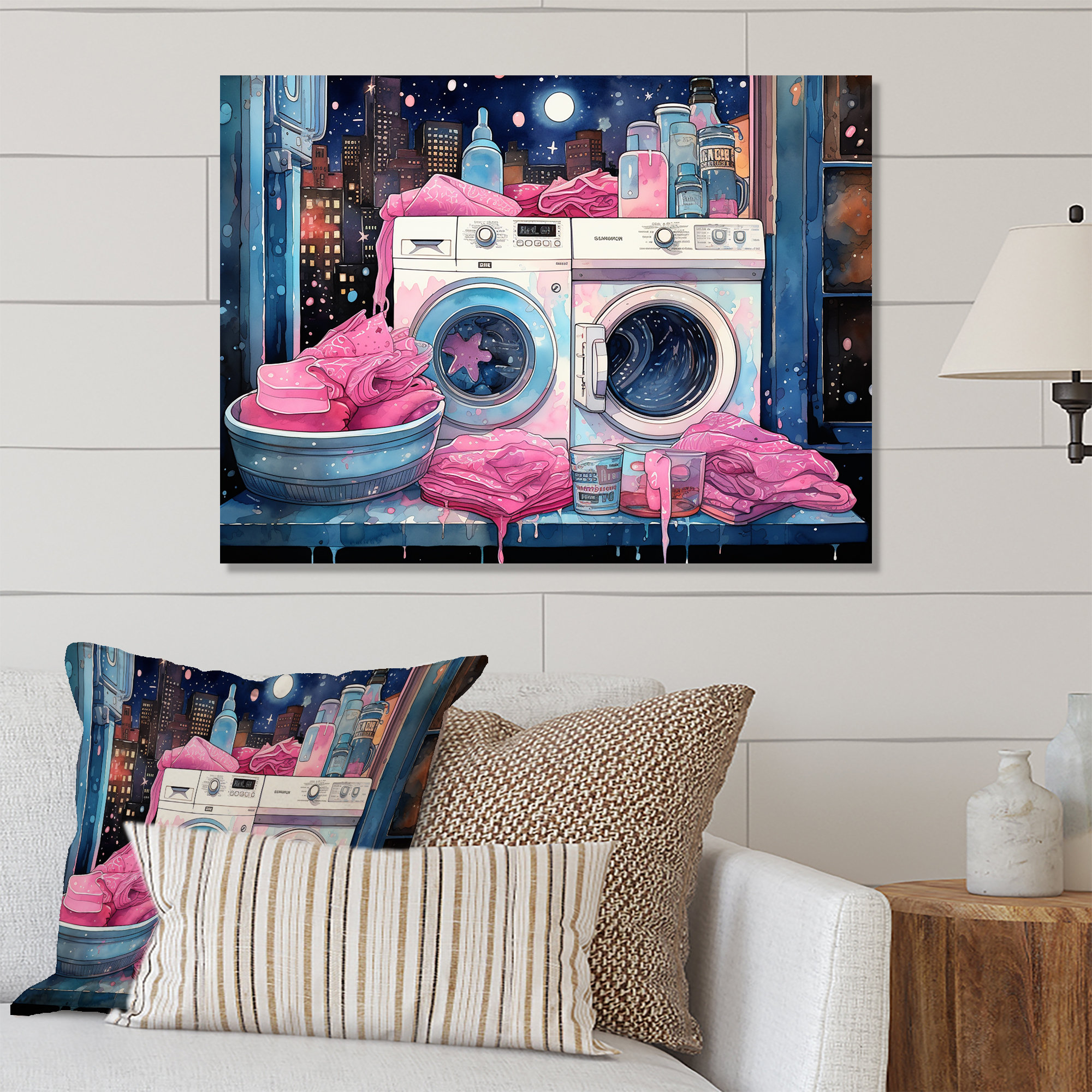 Lark Manor™ Pink Laundry Machine Escapade 3 - Laundry Metal Wall Art ...