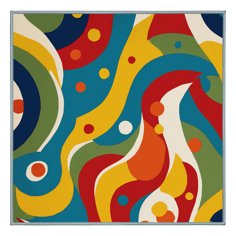 Jazzy Wiggle Rug, Square 5'