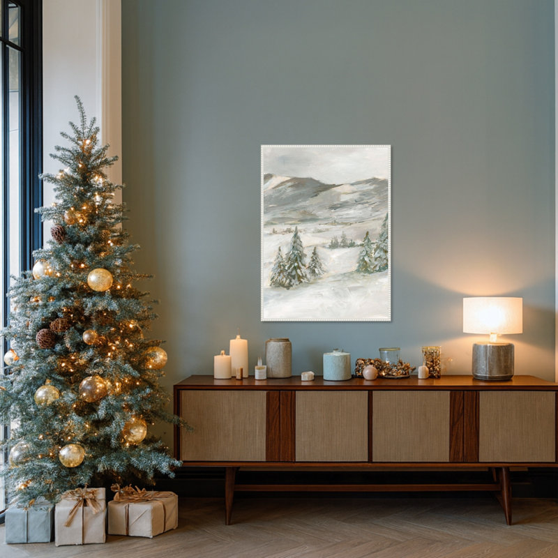 «Snowy Slopes I» par Ethan Harper, reproduction d'art sur toile encadrée, H 38 po x l 28 po