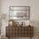 Rectangular grid right-angle wall mirror, black and gold, multiple sizes