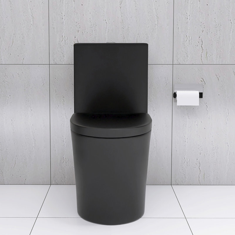 Toilette allongée une pièce à double chasse 1,1 / 1,6 GPF, Noir mat