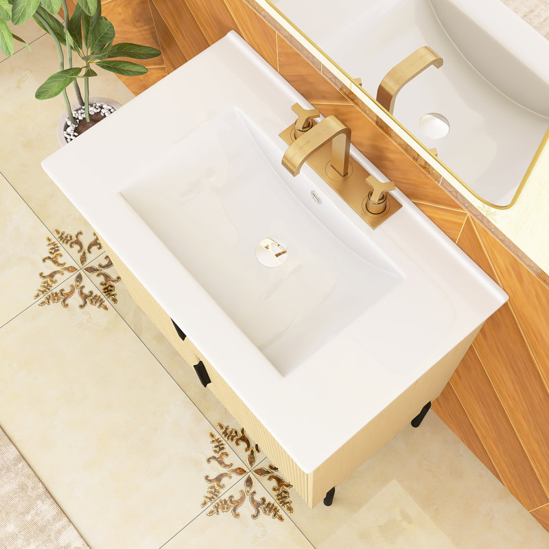 Ensemble de meuble-lavabo autoportant 30 po avec comptoir en céramique 30 po