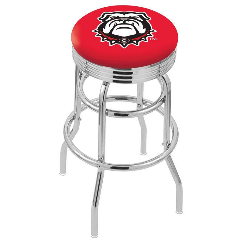Tabouret de bar Logo Series, Tabouret de bar d'une hauteur de siège de 30 po, Double anneau chromé