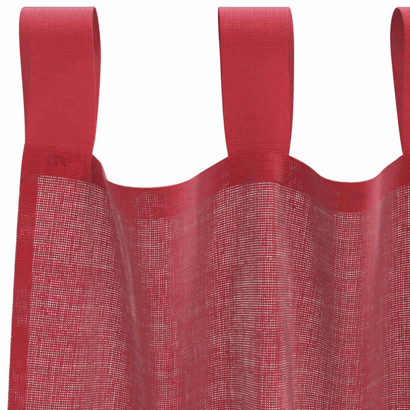Voile Curtains With Tab Top 2 Pcs, Wine Red, 140cm Width x 245cm Drop