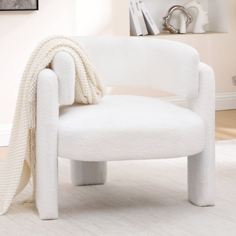 Fauteuil d'appoint demi-tonneau 31,5 po, Beige
