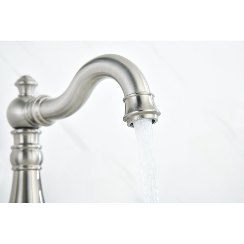 Centerset 2-handle Bathroom Faucet with Drain Assembly, Brushed Nickel