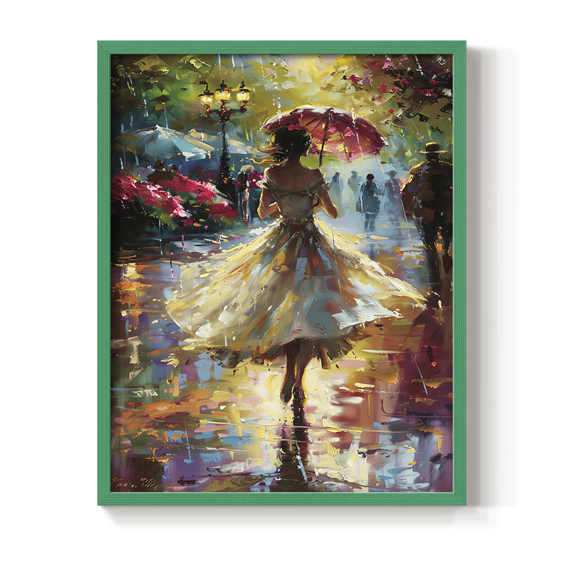 «WOMEN Series DCCDX III», reproduction encadrée - bois massif, H 15 po x l 12 po, Vert