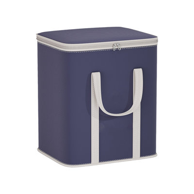  Dark Blue Storage Bins with Lids, Clothes Storage Boxes Packing Moving Bags with Zippers and Reinforced Handles, Storage Basket Containers for Blanket, Comforter, Pillow, Bedding