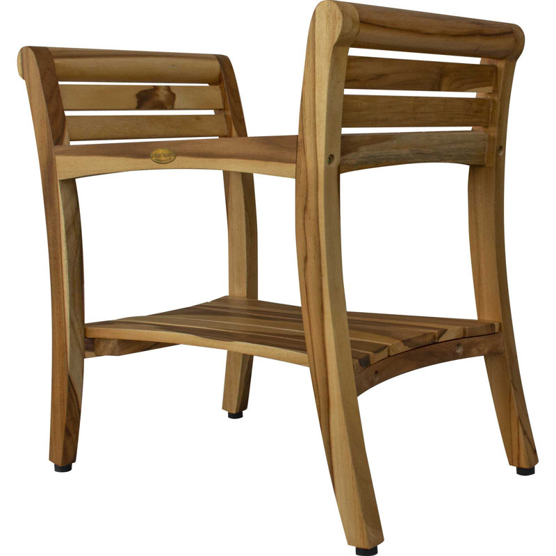 15'' W Teak Shower Bench, Natural