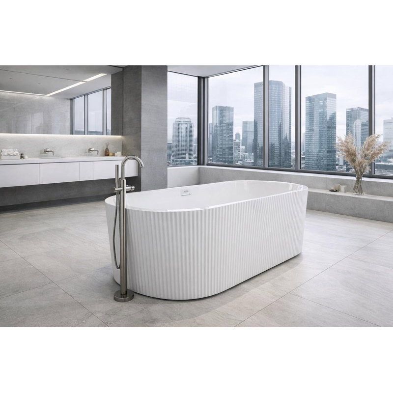RIVIERA 66” Oval Fluted Freestanding Tub