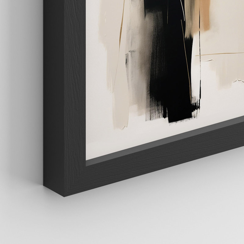 «Black Gray and Brown Color Blocks Abstract Shapes» sur papier, H 10 po x l 8 po, Noir