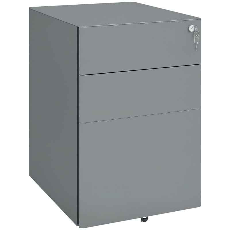 3 Drawer Filing Cabinet, Grey