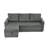Upholstered L-Shape Gray Corduroy Space-Saving Sleeper Pull-Out Sofa With Hidden Storage-1719989693
