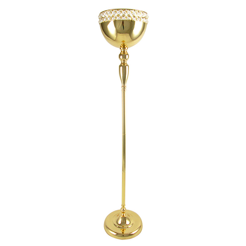 Vase de plancher en métal Getchell, H 26,5 po x l 8 po x P 8 po, Doré