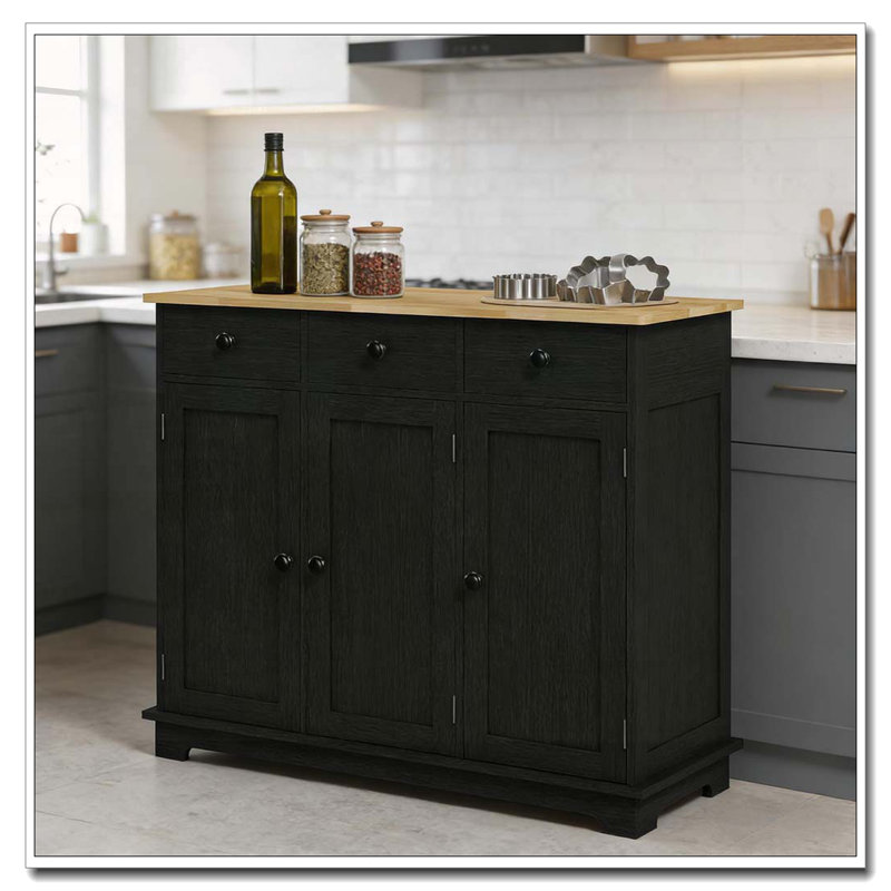 Armoire de rangement moderne avec conception anti-basculement, Noir