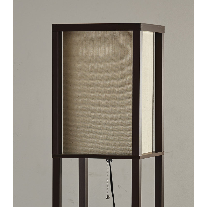 Lampe sur pied colonne 63 po Agilbert, Noyer