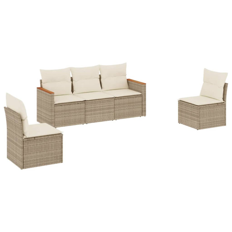 Ensemble de canapé de jardin Vidaxl, Blanc, crème, Beige