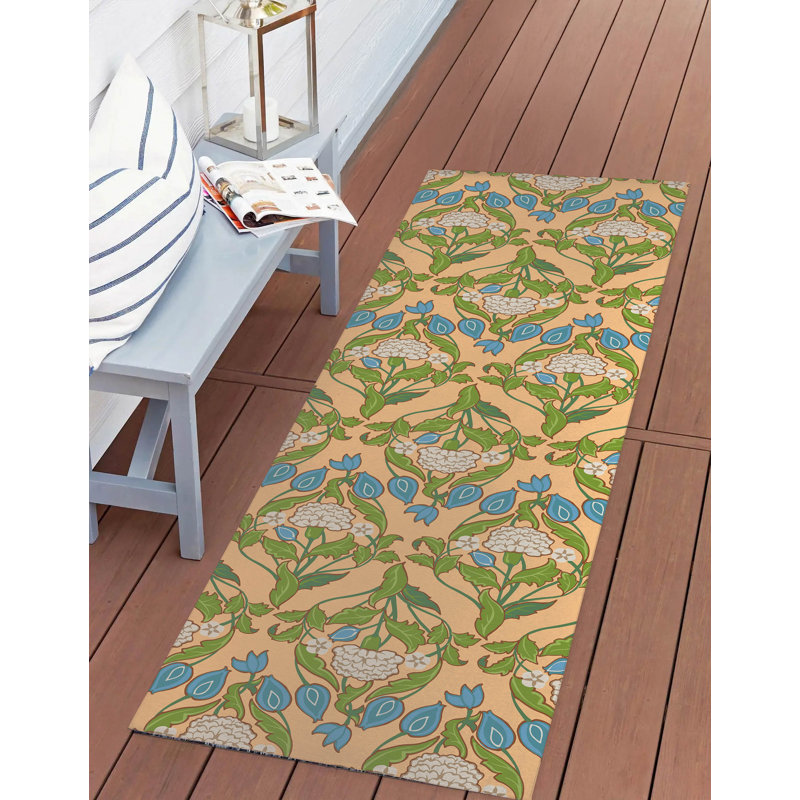 Piper Soft Step Outdoor Area Rug, Runner 8' x 2'6", Yellow