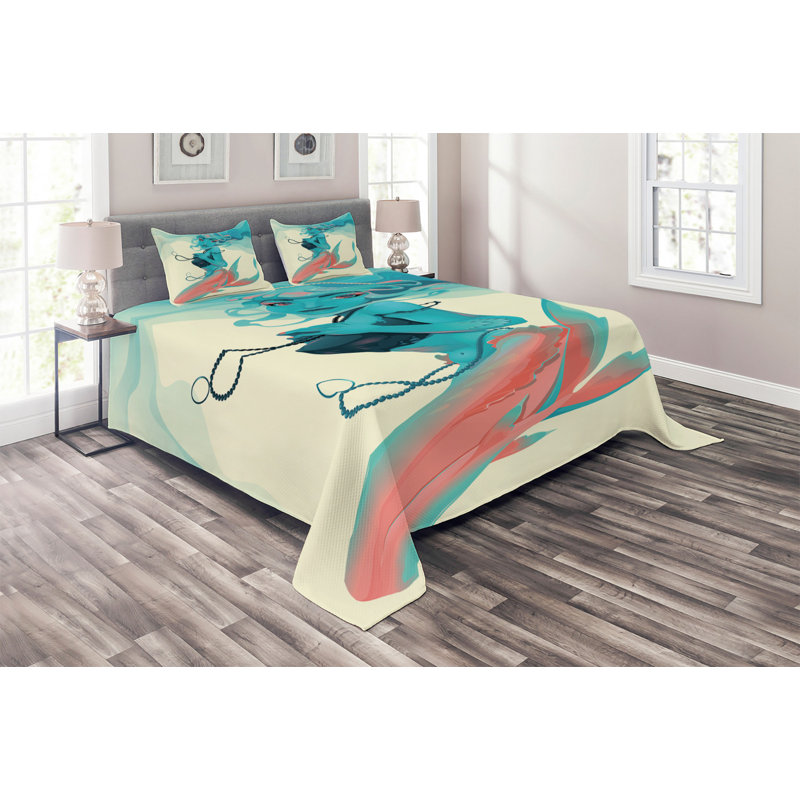 Polyester Coverlet, King Bedspread + 2 Shams