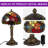 14" Tiffany Style Floral Leaf Stained Glass Table Lamp (Bulb Include)