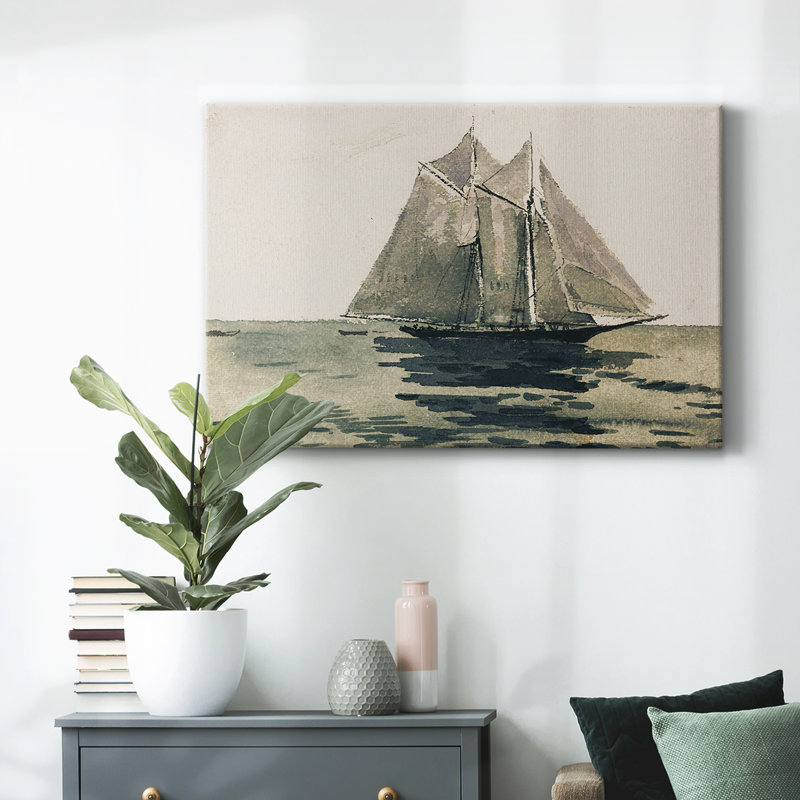 «Vintage Nautical Print-CCIX» sur, H 19 po x l 28 po, Toile tendue