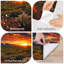 Papier peint adhésif peler et coller Cactus Wildflower Desert Sunset Vibrant Sky Mountains, art mural auto-adhésif et amovible-131412992