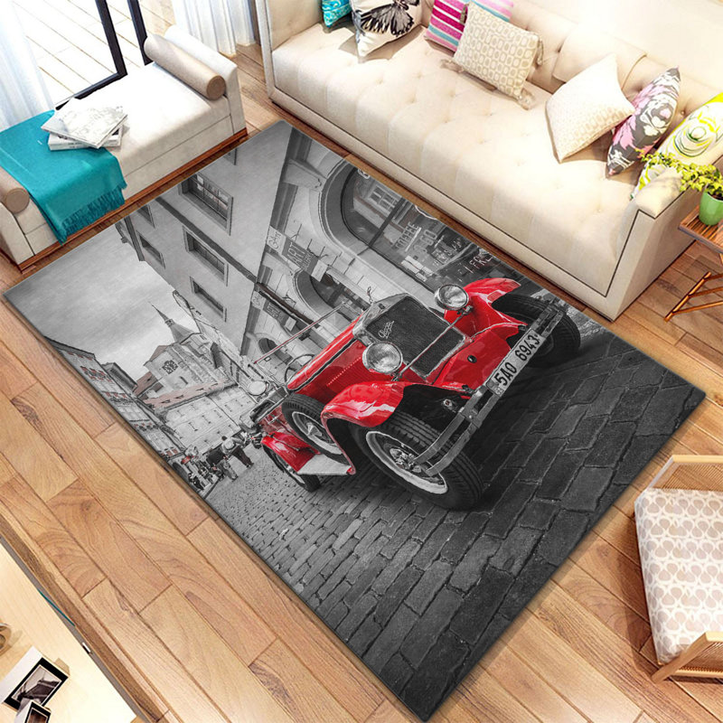 Non-Slip Area Rug, 100% Polyester, 47.2 x 70.9 inches | Raschel Knitting, Pile Height: 0.4 inches | Woven Carpet with Felt Dot Underside, Machine Washable | Stylish Digital Print Design for Home Decor