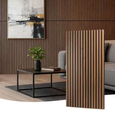 4pc X 47.2'' × 23.6'' × 0.8'' 3d Acoustic Wood Slat Wall Panels, Scratch-resistant & Crack Resistant, Soundproof & Decorative Acoustic Paneling For Walls & Ceilings (31 Sq.ft.)