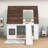 Minogue Kids Twin over Twin Wood House Bunk Bed with Roof, Ladder and Slide
