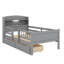 Lit plateforme moderne en bois simple équipé d'un éclairage à DEL, de rails de sécurité polyvalents pour la tête de lit et de deux tiroirs-1301848637