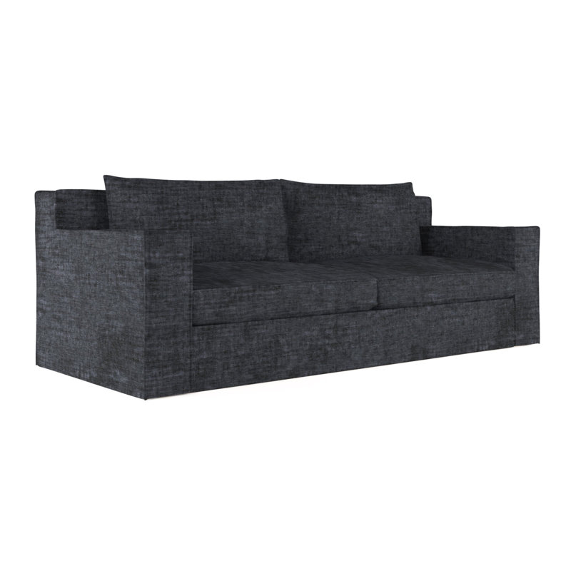 Canapé Mulberry, H 33 po x l 120 po x p 45 po, Velours écrasé graphite, Naturel