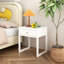 Table de chevet moderne avec tiroir, table de chevet minimaliste avec poignée en bois, table de bout compacte pour chambre à coucher, appartement ou petits espaces, assemblage facile