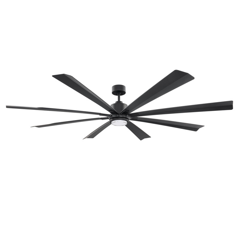 Size Matters 8-Blade Smart Ceiling Fan, 84", No, Matte Black