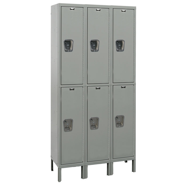 Casier de rangement silencieux 2 étages 3 large Maintenance-Free, L 36 po x P 12 po x H 78 po, Brun clair
