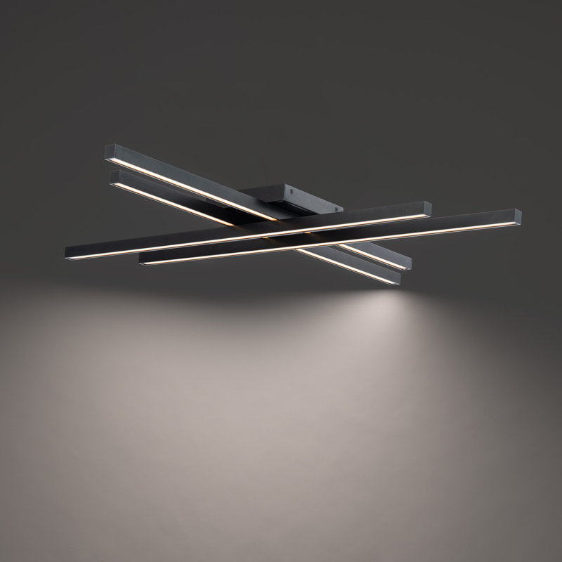 Plafonnier encastré 1 lumière Rendon, Noir, 32"