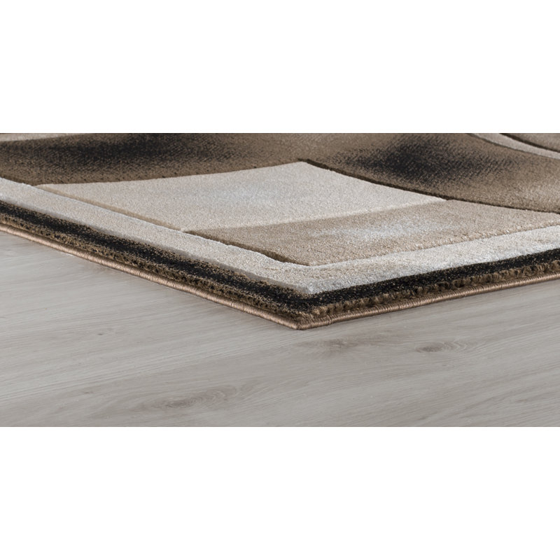 Tapis brun foncé / beige Anjolie, Rectangle 5 pi 2 po x 7 pi 5 po