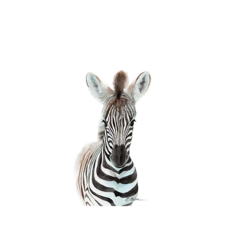 Baby Zebra - Wrapped Canvas Painting, 101.6 cm H x 66.04 cm W x 3.175 cm D