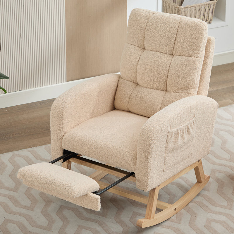 Solid Wood Rocking Chair, Beige