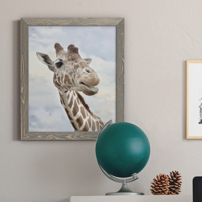 Smiley - Cadre photo, impression sur toile, H 20 po x l 17 po x P 1,5 po, Encadré gris