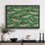 «Green Bass School Fish», reproduction d'art sur toile encadrée, impression sur toile-132153775-132153777