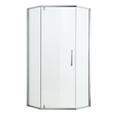 Shower Door 34-1/8" X 72" Semi-Frameless Neo-Angle Hinged Shower Enclosure, 5/16 In. (8Mm), Chrome